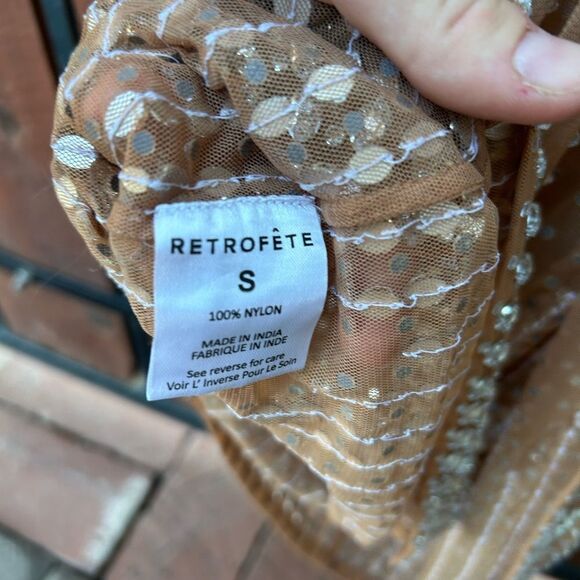 Retrofete Jovie Crystal Dress Size Small NWT Nude/Silver - Picture 11 of 12